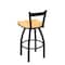 Holland Bar Stool Co 25" Low Back Swivel Counter Stool, Black Wrinkle, Nat Maple Seat 82125BWNatMpl - alternate 4